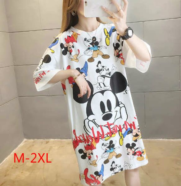 

2020 summer women designer t-shirts loose breathable plus size summer cloths fashion carton style mouse print womens clothing zy20042402, White