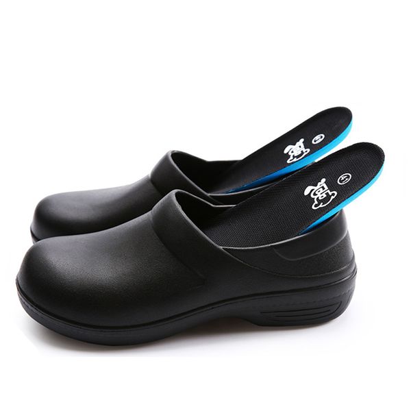 

eva shoes non-slip waterproof and oil-proof kitchen work shoes chef cook l restaurant flat safety, Black