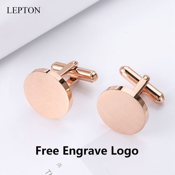 

engrave matte stainless steel cufflinks lepton mens classic shirt tuxedo cufflinks for wedding business fast delivery, Silver;golden