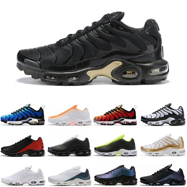 

tn plus se men running shoes triple black hyper blue oreo tiger white outdoor mens trainers sports sneakers runners size 40-45
