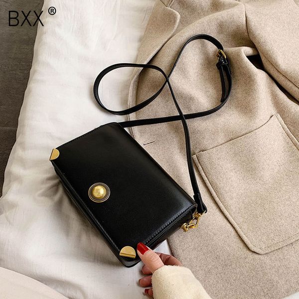 

bxx] solid color pu leather crossbody bags for women 2020 spring all-match shoulder messenger bag female travel handbags hj982