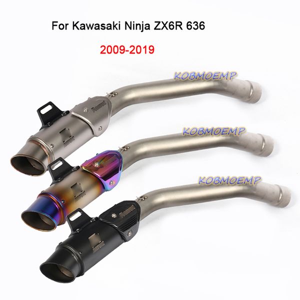 Per Kawasaki Ninja ZX6R ZX636 2009-2019 Moto Connect Mid Pipe Marmitta Tubo