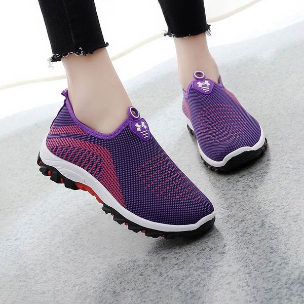 

summer slip-on women sneakers mother ladies shoes 2019 fashion tenis feminino breathable mesh sneakers women casual shoes woman, Black