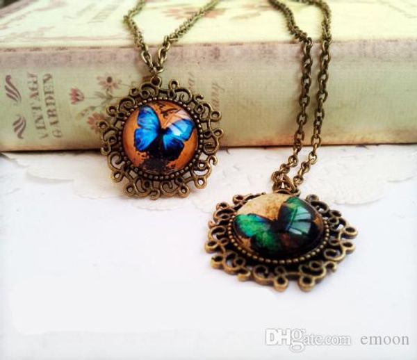 

annita design hand-made unique designer accessory jewelry necklace vintage butterfly portrait animal cat style new arrival pandents, Silver