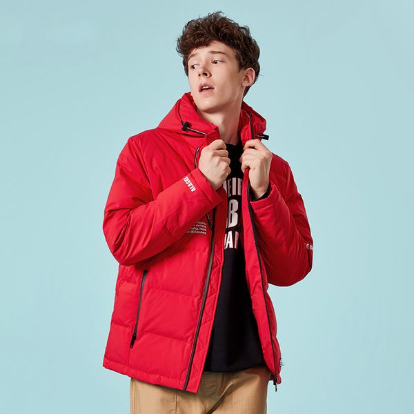 

thick casual fashion down jacket men black green red winter warm white duck down men's hooded down jackets