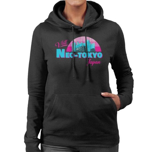 

посетите нео токио япония женские с капюшоном sweatshirtunisex мужчины женщины балахон толстовка, Black
