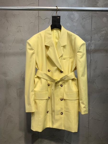 

autumn new women double breasted long blazer coat ddxgz2, White;black