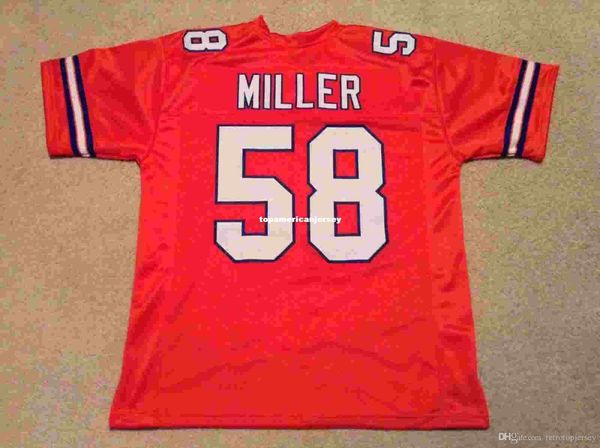 

retro custom sewn stitched #58 von miller old style orange mitchell & ness jersey s-5xl,6xl men's football jerseys rugby, Gray