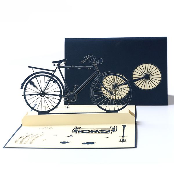

father's day greeting card 3d retro bicycle graduation gift handmade greeting card