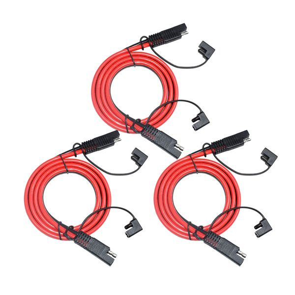 

3x 3ft/1m 2 pin sae / sae extension cable for battery harness to charger 10awg