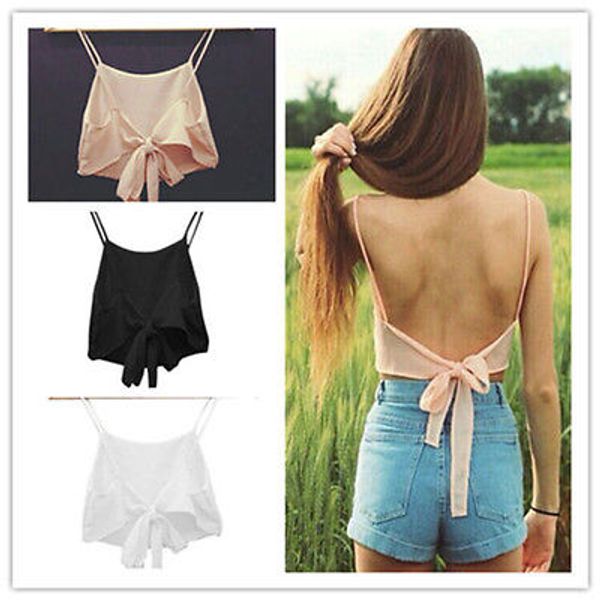 

2015 fashion women sleeveless camisole shirt summer casual blouse crop bra, White