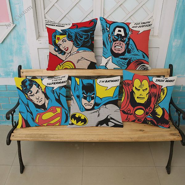 

art superheroes sofa cushion cover justice league ironman pillow cases