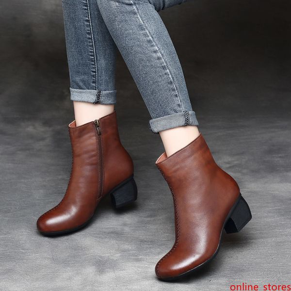 

0809 cqc45 womens winter suede leather boots snowball flat half boot ladies black warm knee boots designer botas