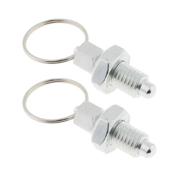 

2pcs stainless steel non lock-out indexing plunger with pull ring m10