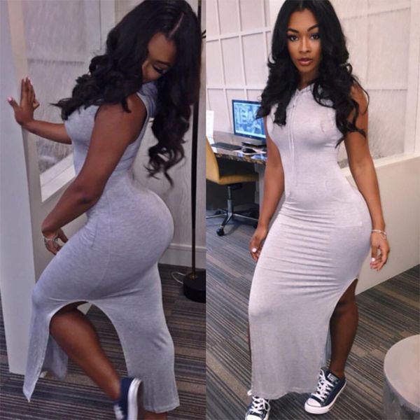 

женская дизайнерская мода dresssexy сумка хип сплит с капюшоном серый ночной клуб dress6ogx, Black;gray