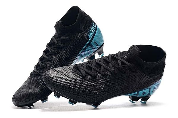 

2019 superfly 7 elite men soccer cleats cr7 fg black blue football boots fg boys soccer shoes