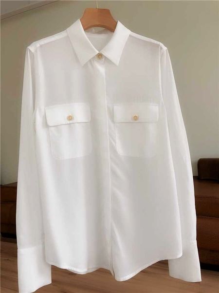 

women shirt 2019 new dual pocket commuter white shirt