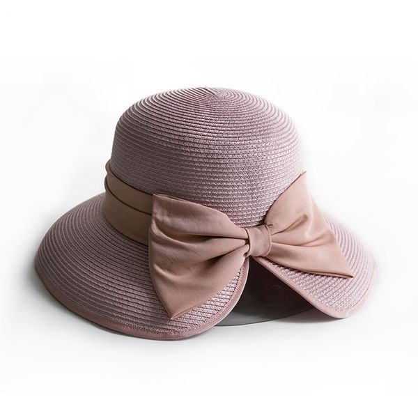 

sedancasesa fashion sun hats for women sombreros handmade bowknot vintage summer visor caps anti-uv chapeu outdoor sea beach, Blue;gray