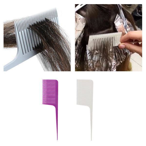 

2-piece abs weaving highlighting foiling salon hair comb highlight tool, Silver