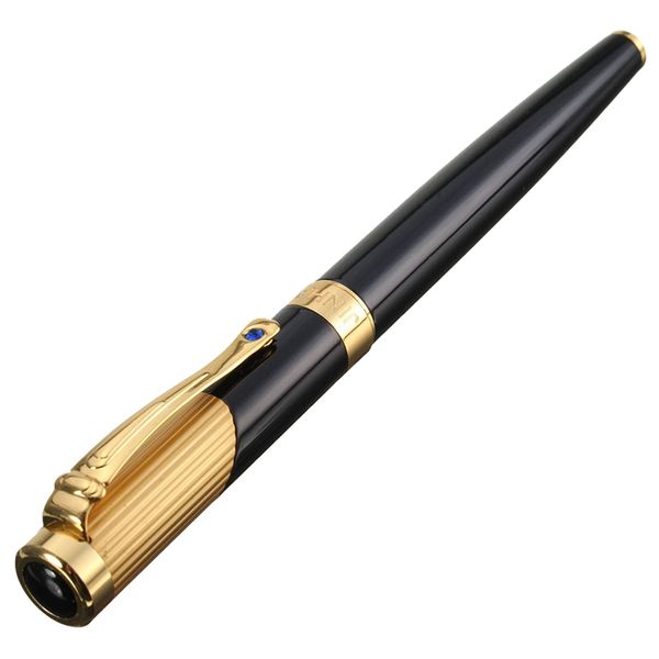 

jinhao black vintage classic style medium nib metal fountain pen gift, type 2