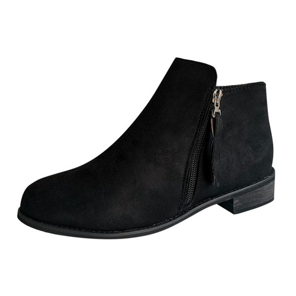 

2019 new women snow boots ankle boots winter platform ladies warm shoes women's suede ankle female women shoes d#, Black