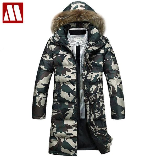 

new arrivals male fashionable casual thickening down coat camouflage down jacket long winter parka coat for men big size 4xl, Black