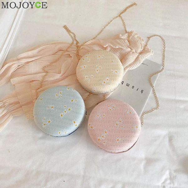 

мини-плечи кошелек женщины круглый crossbody сумки цепи дамы цветок pu кожа дамы моды плеча сумка
