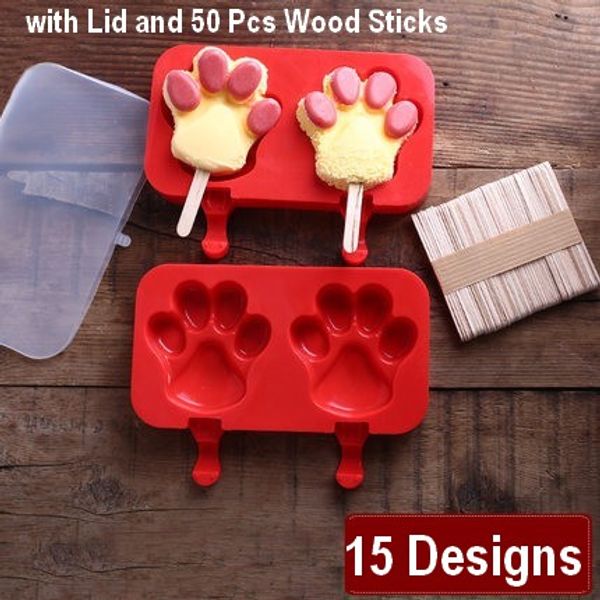 Homemade Popsicle Makers Ice Cream Mold Classic and Snowman, Red Ice Pop Mold with 50 Wooden Sticks 2 Pieces Silicone Popsicle Molds with Lid Homemade Popsicle Makers Ice Cream Mold Classic and Snowman, Red Ice Pop Mold with 50 Wooden Sticks 2 Pieces Silicone Popsicle Molds with Lid