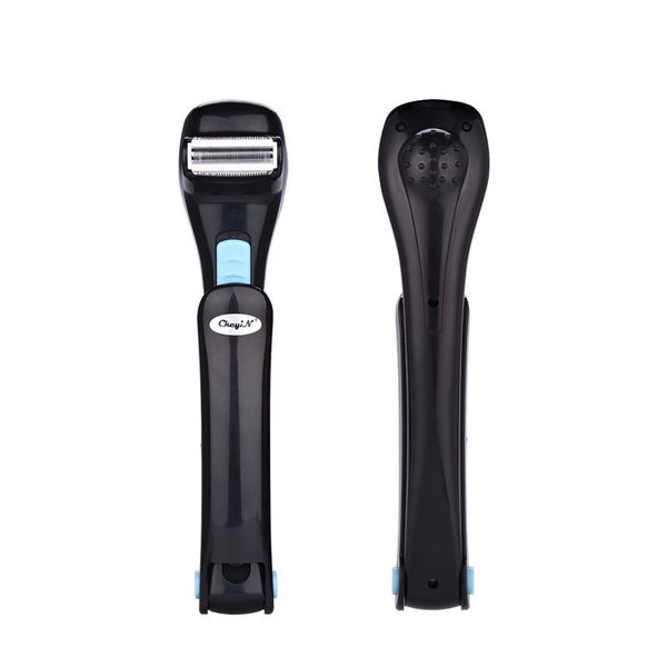 

safety men shaving razor 180degree foldable electric back hair shaver battery manual long handle hair removal for all body parts