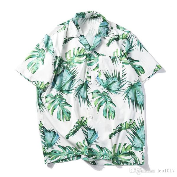 

tropical retro shirts men leaves 3d printed turn-down collar street shirt casual men's shirts