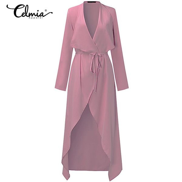 

women fashion trench coat long cardigan spring belted solid long coat casual ruffles jackets elegant outerwear thin trench coats, Tan;black