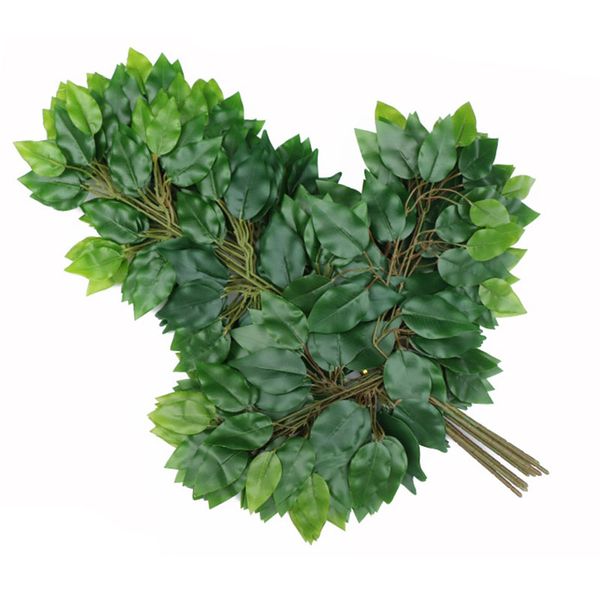 

500pcs artificial leaf decoration fake leaves plastic tree branches simulation silk flower banyan leaves ginkgo biloba wedding