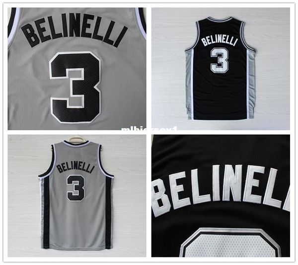 

2016 men's basketball jersey marco belinelli #3 jerseys embroidery logo gray black sport shirt ncaa college, Black;blue