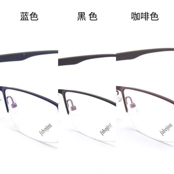 

steel plate myopia 16022 half metal eyebrow glasses frame men's myopia glasses frame, Silver