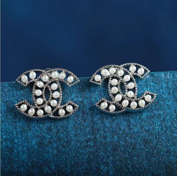 

Дизайнер Двойные Буквы Серьги Серьги Стержни Золото Серебро Тон Серьги Для Женщи