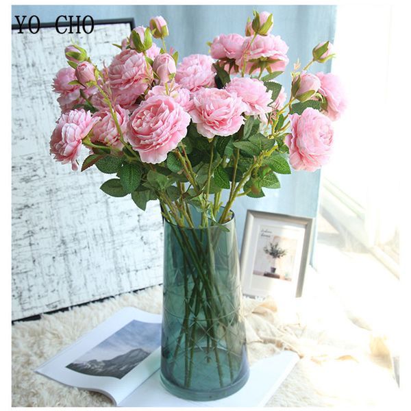 Acheter Yo Cho 3 Têtes Artificielles Fleurs Pivoines Blanches Soie Fleurs Rose Rouge Artificielle Bouquet De Fleurs De Mariage Décor Home Fake Fleurs