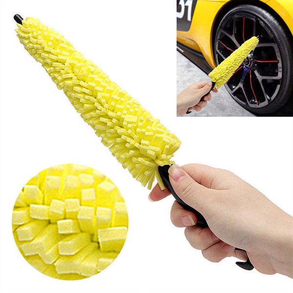 

new sponge wheel tire rim scrub brush car wash washing cleaning tool with handle