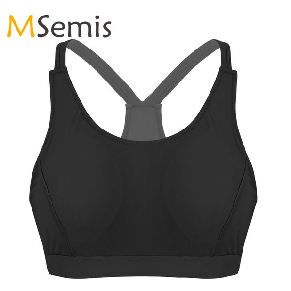 

women's sports bras u neckline strappy open back bras sportwear medium support padded bra for yoga gym sports and daily life, White;black