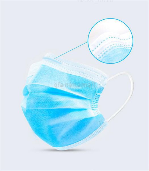 

часть лица 50 маска dust proof безопасность дышащий маска одноразовые 50pcs синий non woven маска для салона использования дома и офиса