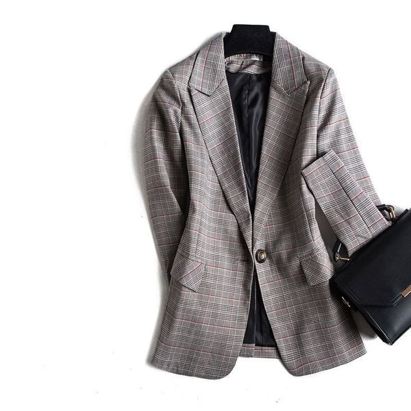 

fashionone зерна пряжки мэм небольшой костюм осень костюм воротник тонкий решетки свободные пальто femalee, White;black