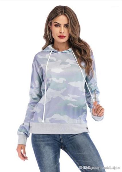 

autumn long sleeve tees casual loose ladies clothing women designer camouflage printed hoodies spring, Black