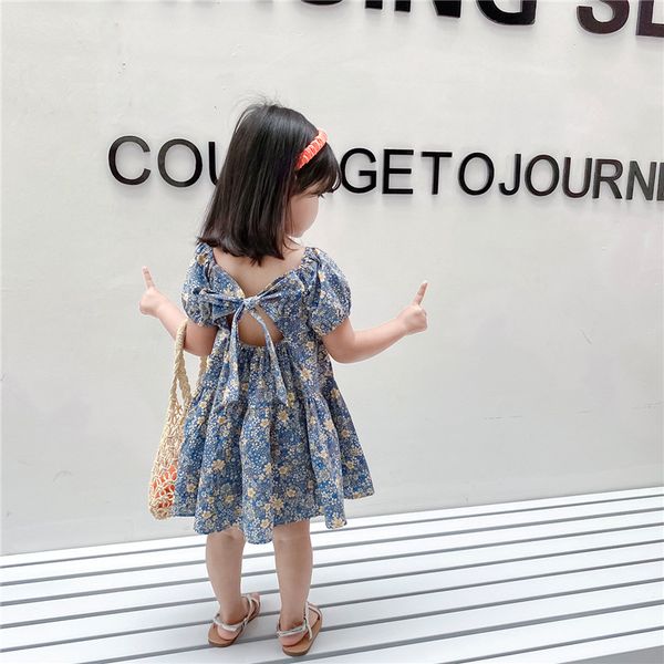 

2020 summer new arrival girls fashion floral dress kids cotton dress korean design girl, Red;yellow