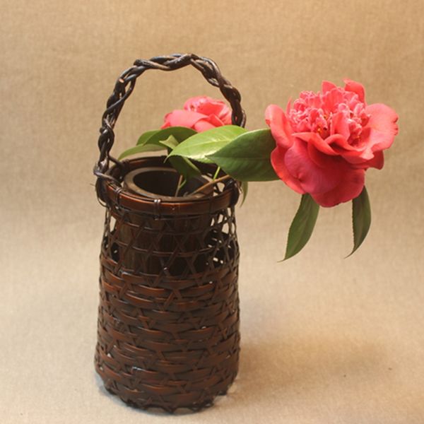 

flower pot bamboo vase vintage home decor woven plant holder retro decorative accessories handmade art crafts eco friendly