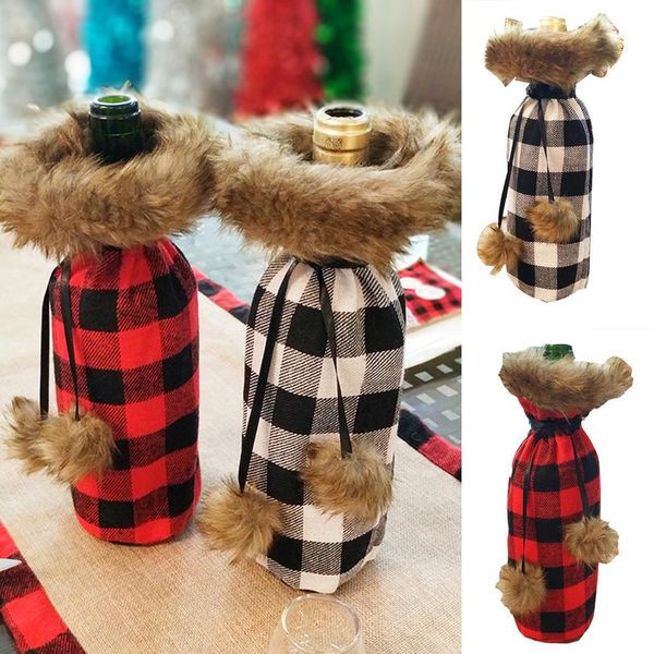 

christmas bottle decor wine bag christmas black white, red black bottle decorations