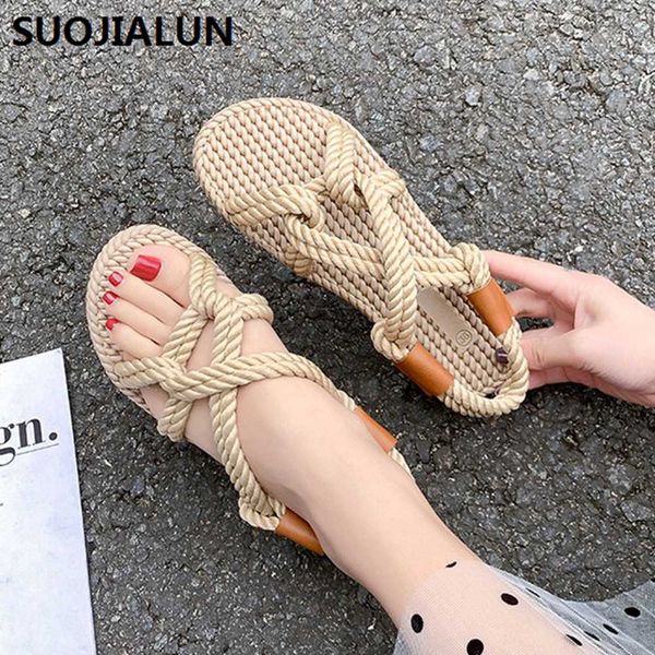 

2019 new rope sandals women's summer shoes gladiator beach shoes women platform sandals lace up cross-tie flip flops c13, Black