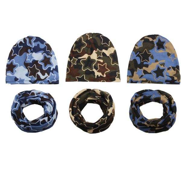 

camo baby girl hat boy cap baby caps and hats children cotton scarf-collar autumn winter infant hat sets for 0 to 4 years, Yellow