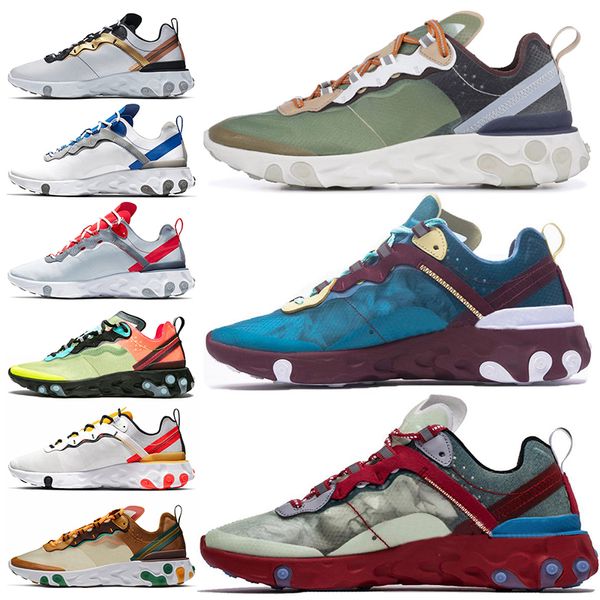 

brand undercover x react element 87 55 running shoes royal tint volt racer pink desert sand orange pee mens trainers shoes women sneakers
