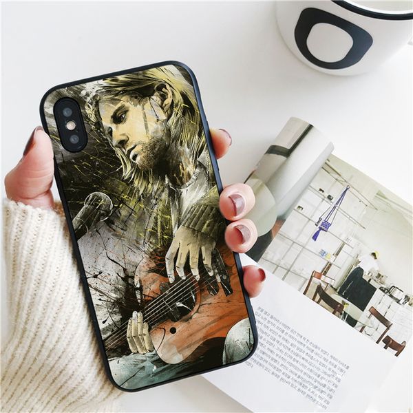 

coque luxury nirvana rock band guitar cover for iphone 11 pro xs max xr case for iphone 8 7 6s plus 5s se case soft silicone cover.