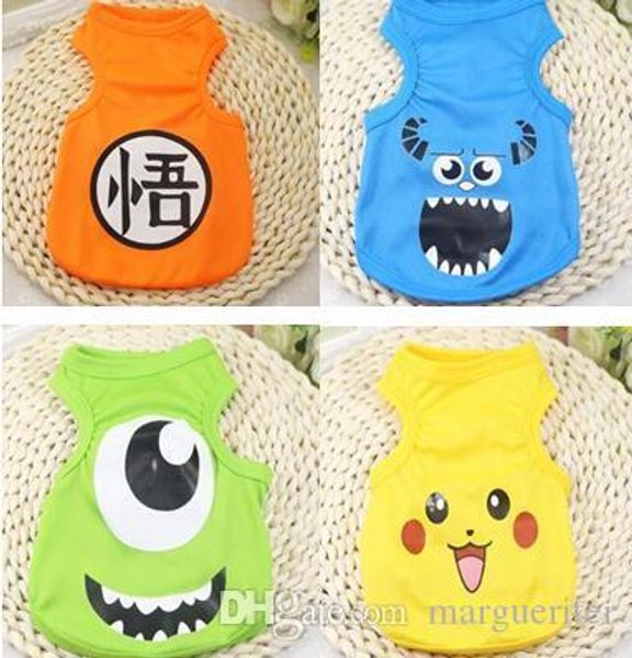 

summer cartoon printed cat dog clothes cotton soft pet t shirt clothing for small cats dog shirts vest outfit pet costume