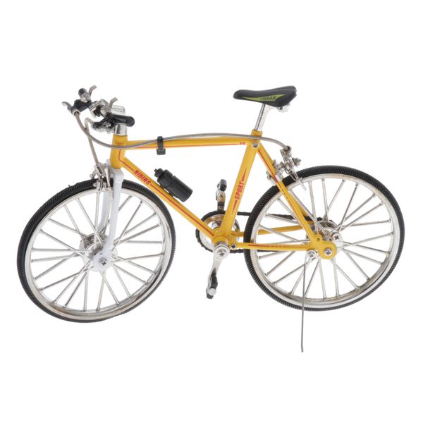 

10th racing bike model alloy simulated road bicycle model decoration for home, christmas brithday gifts for dad, boy and cyclist, yellow